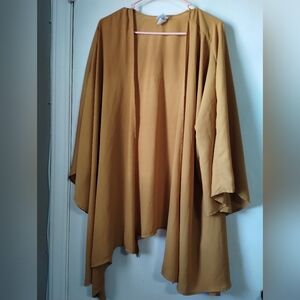 Elegant Mustard Open-Front Women's Sweater